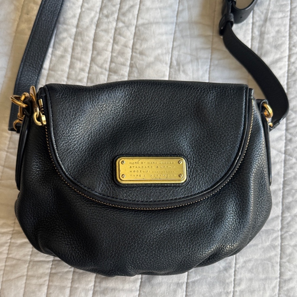 Marc by Marc Jacobs Black Crossbody Bag with Gold Accents